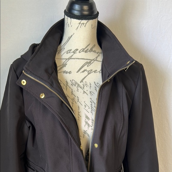 Liz Claiborne Women's Water Resistant Midweight Softshell Black Hooded Jacket - Picture 7 of 11